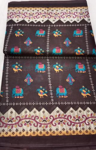 POWERLOOM PRINTED SAREES WITH BLOUSE